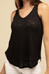 V Neck Sleeveless Cami Top BLACK S by ZENANA | Fleurcouture