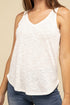 V Neck Sleeveless Cami Top IVORY S by ZENANA | Fleurcouture