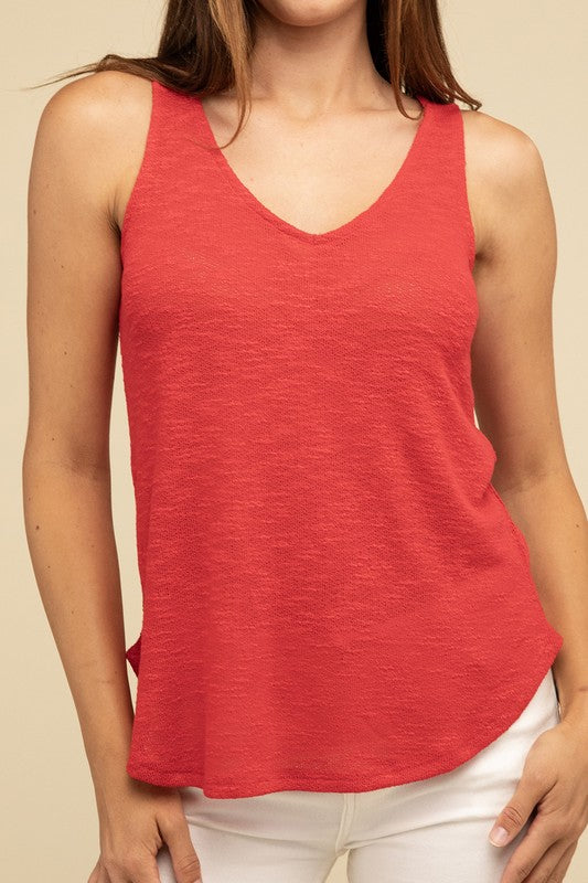 V Neck Sleeveless Cami Top RUBY S by ZENANA | Fleurcouture