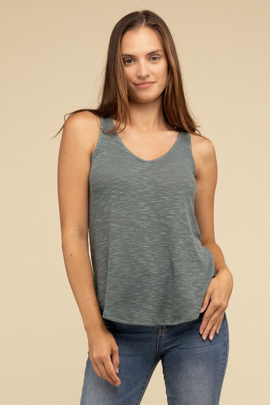 V Neck Sleeveless Cami Top by ZENANA | Fleurcouture