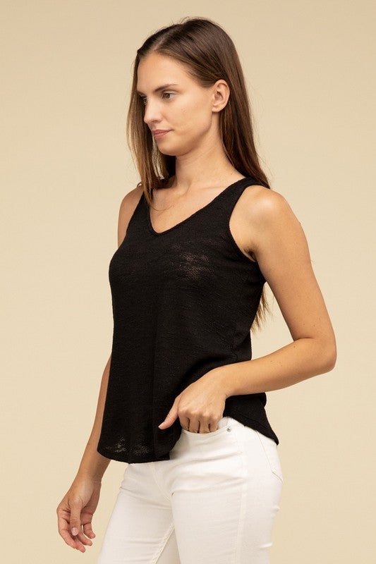 V Neck Sleeveless Cami Top by ZENANA | Fleurcouture