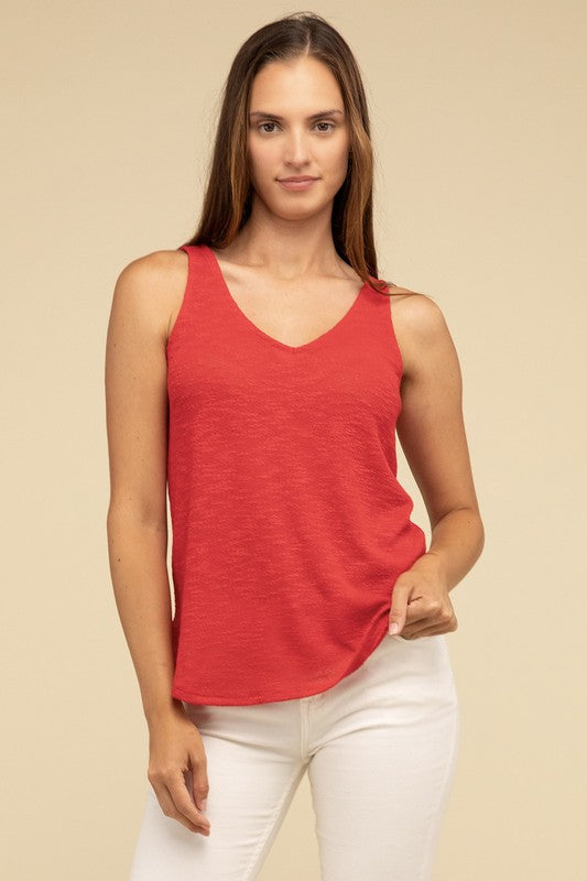 V Neck Sleeveless Cami Top by ZENANA | Fleurcouture