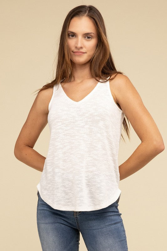 V Neck Sleeveless Cami Top by ZENANA | Fleurcouture