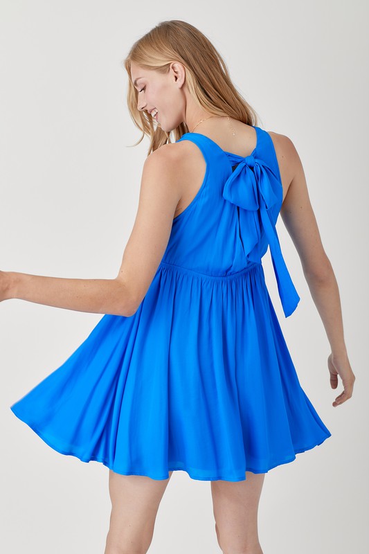 V Neck Smock Sleeveless Dress MALDIVE BLUE by Mustard Seed | Fleurcouture