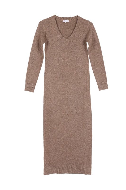 V-Neck Sweater Maxi Dress by Lilou | Fleurcouture