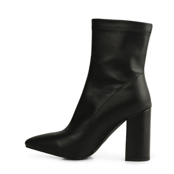 VALERIA POINTED TOE HIGH ANKLE BOOTS Black by Rag Company | Fleurcouture