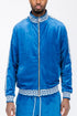 VELOUR TRACK JACKET BLUE WHITE S by WEIV | Fleurcouture