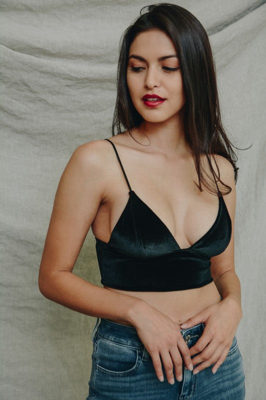 Velvet Longline Bralette by Leto Accessories | Fleurcouture