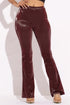 Velvet Pu Flared Pants by Fleurcouture | Fleurcouture