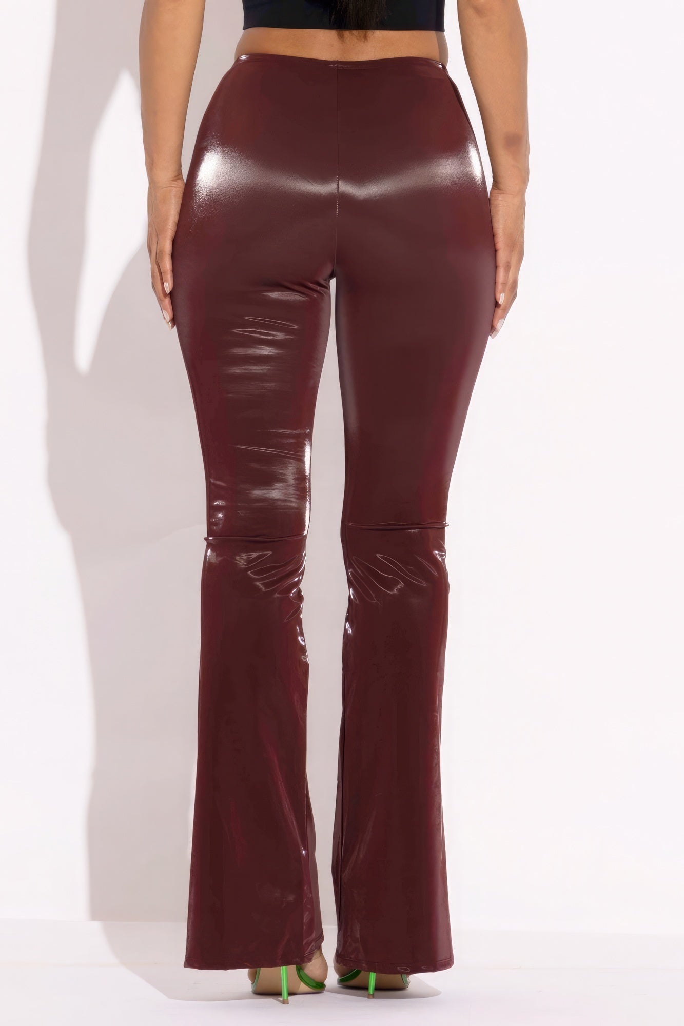 Velvet Pu Flared Pants by Fleurcouture | Fleurcouture