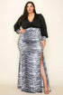 Venecia Solid/zebra V Neck Long Sleeve Belted Maxi Dress by Fleurcouture | Fleurcouture