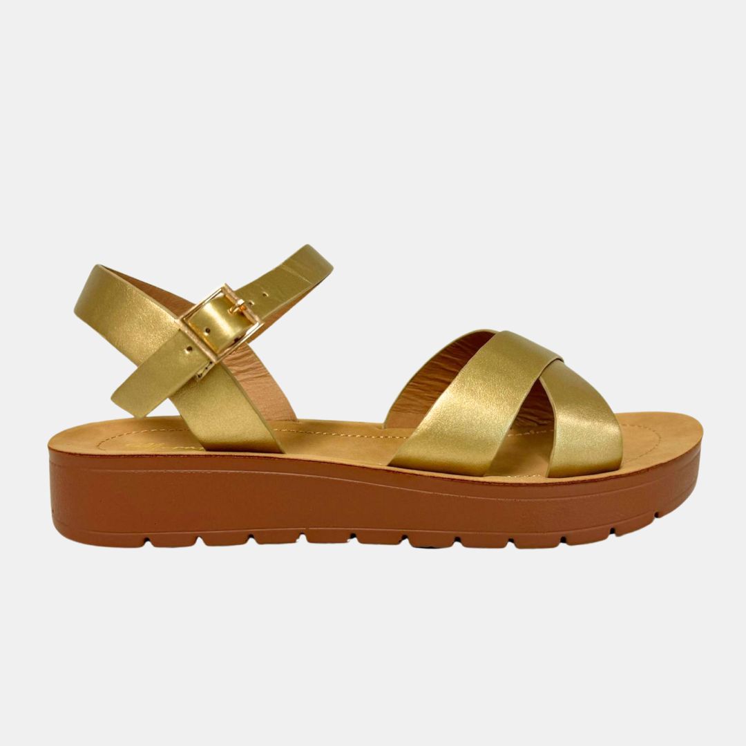 VERA 6 Gold 5 FLATS by MODAPASSO | Fleurcouture