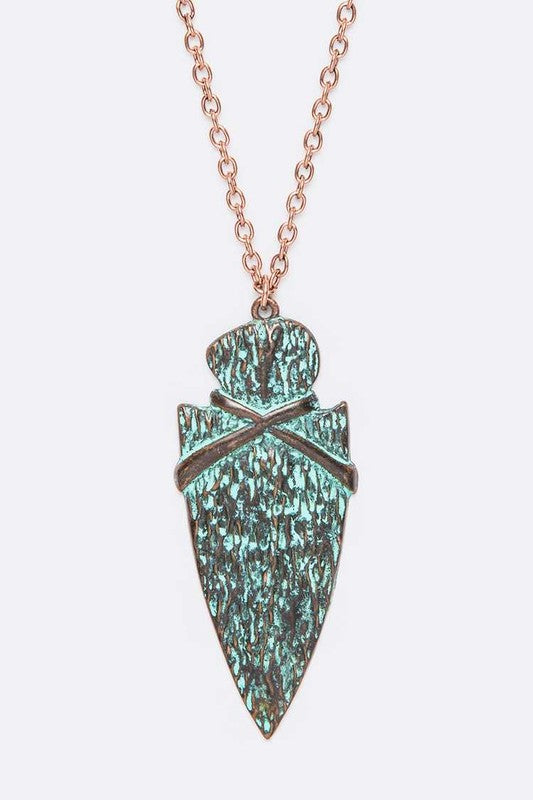 Vintage Arrow Head Pendant Necklace Set OXIDIZE O/S by LA Jewelry Plaza | Fleurcouture