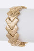 Vintage Chevron Stretch Metal Bracelet Worn Gold O/S by LA Jewelry Plaza | Fleurcouture