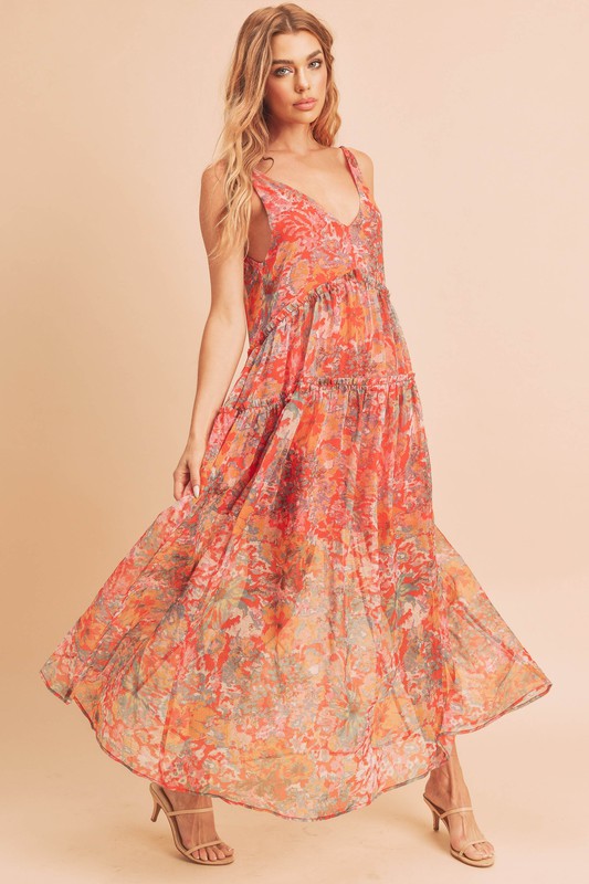 Violetta Maxi Dress BLACK MULTI S by Aemi + Co | Fleurcouture