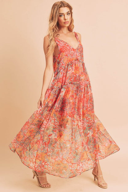 Violetta Maxi Dress BLACK MULTI S by Aemi + Co | Fleurcouture