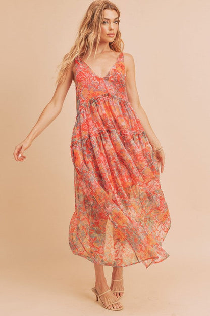 Violetta Maxi Dress BLACK MULTI S by Aemi + Co | Fleurcouture