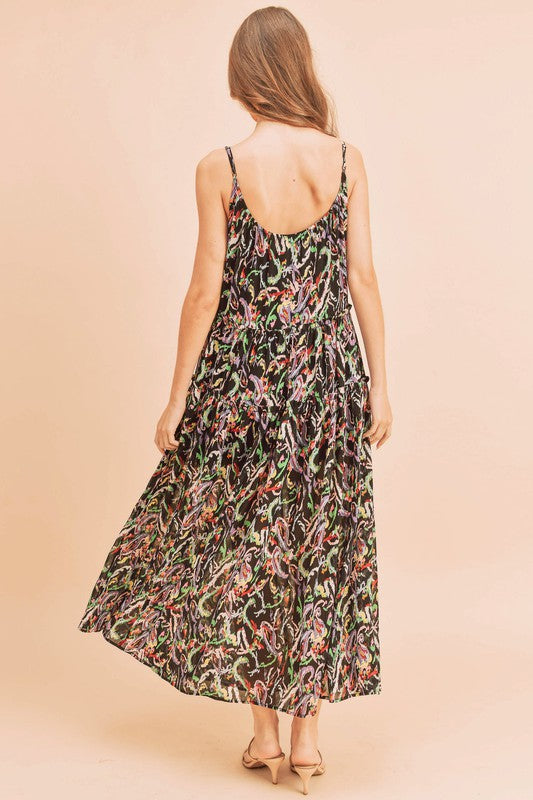 Violetta Maxi Dress BLACK MULTI S by Aemi + Co | Fleurcouture