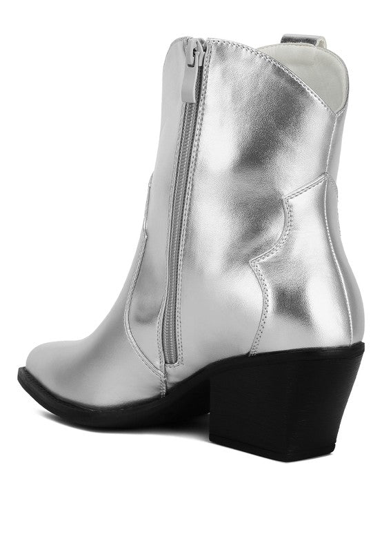 Wales Metallic Faux Leather Bootie SILVER by Rag Company | Fleurcouture