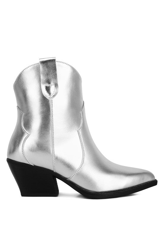 Wales Metallic Faux Leather Bootie SILVER by Rag Company | Fleurcouture