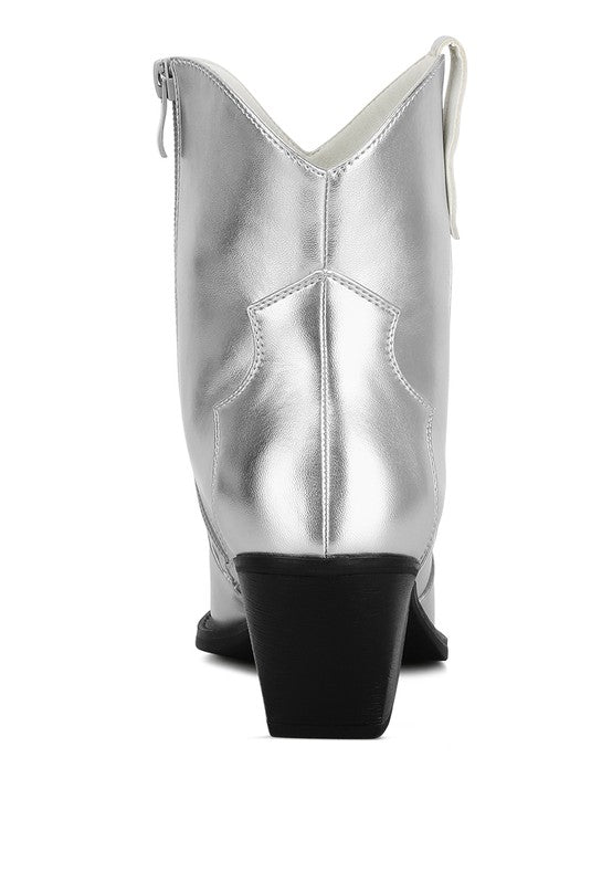 Wales Metallic Faux Leather Bootie SILVER by Rag Company | Fleurcouture