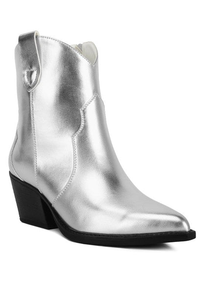 Wales Metallic Faux Leather Bootie SILVER US-5 / UK-3 / EU-36 by Rag Company | Fleurcouture