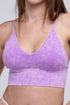 Washed Ribbed Bra Padded Tank Top B VIOLET S/M by ZENANA | Fleurcouture