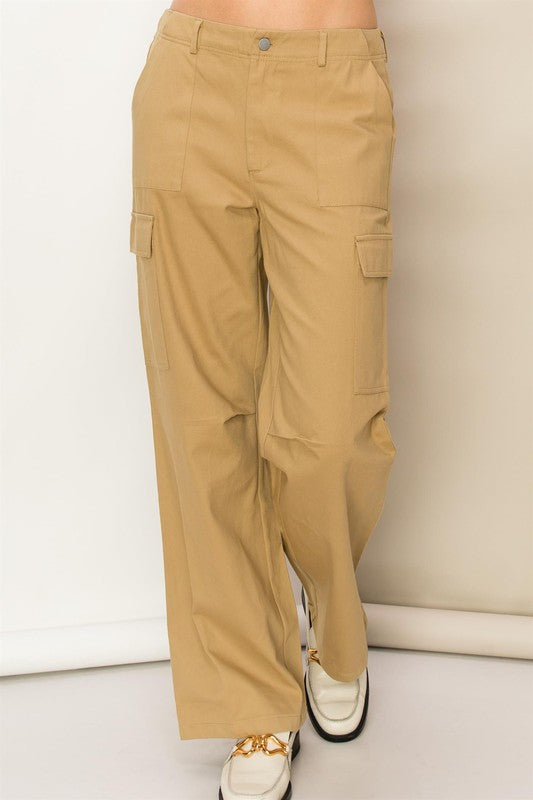 Weekend Chiller High Waist Cargo Pants KHAKI S by HYFVE | Fleurcouture