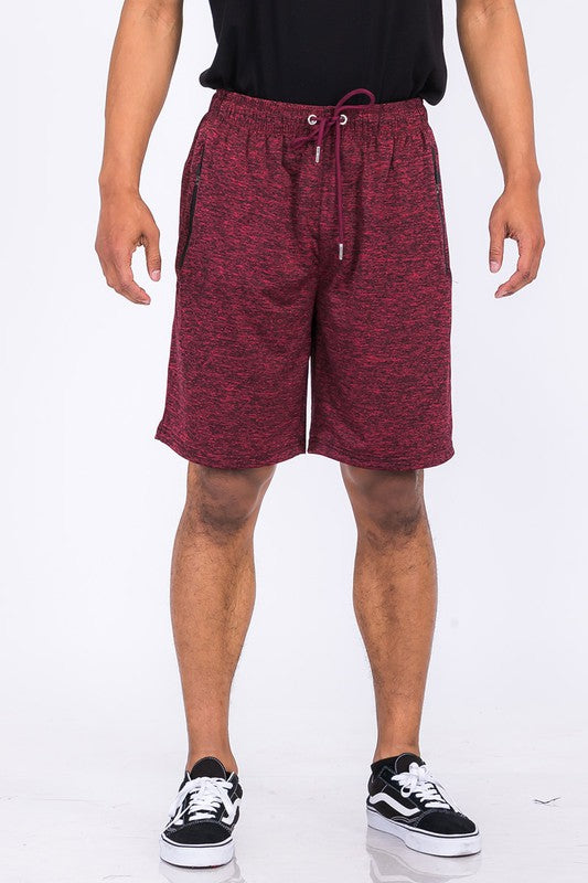 Weiv Marbled Active Running Shorts BURGUNDY S by WEIV | Fleurcouture