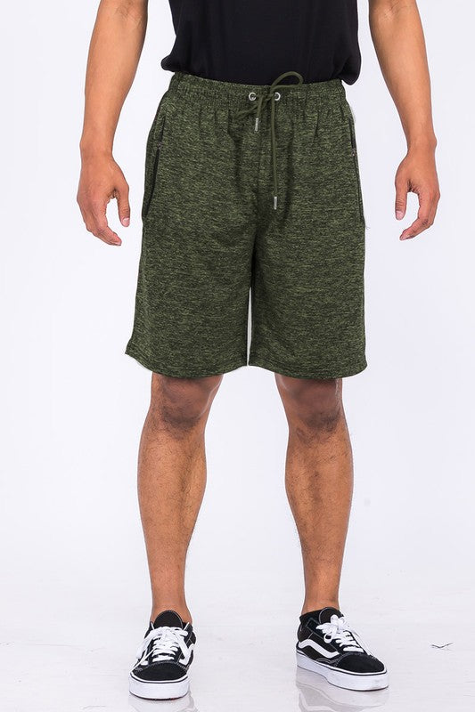 Weiv Marbled Active Running Shorts OLIVE S by WEIV | Fleurcouture