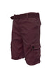 Weiv Mens Belted Cargo Shorts with Belt BURGUNDY 30 by WEIV | Fleurcouture