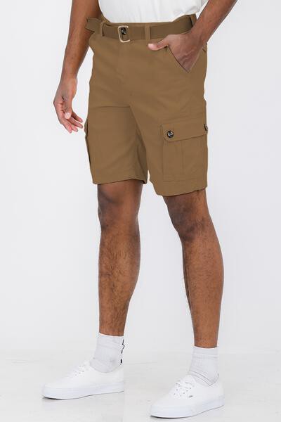 Weiv Mens Belted Cargo Shorts with Belt Dark Grey 30 by WEIV | Fleurcouture