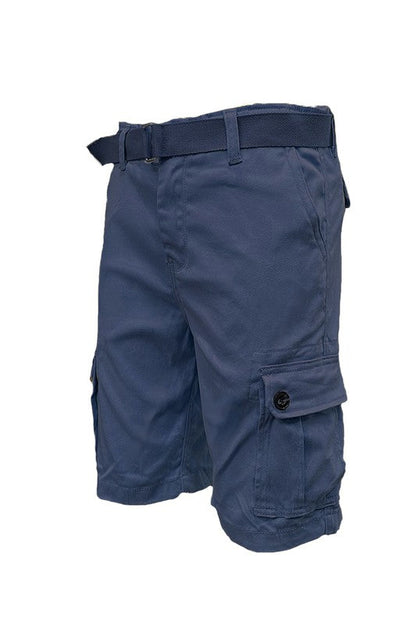 Weiv Mens Belted Cargo Shorts with Belt NAVY 30 by WEIV | Fleurcouture