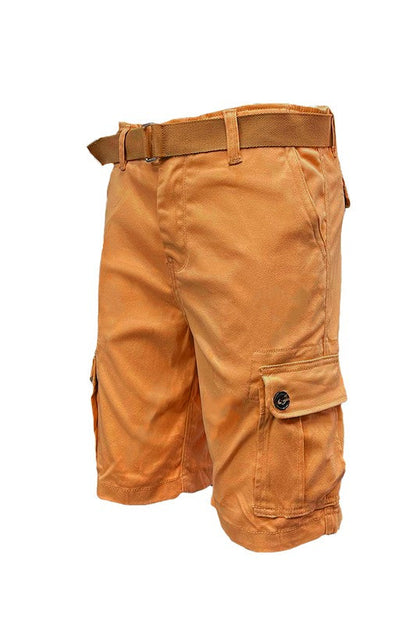 Weiv Mens Belted Cargo Shorts with Belt RUST 30 by WEIV | Fleurcouture