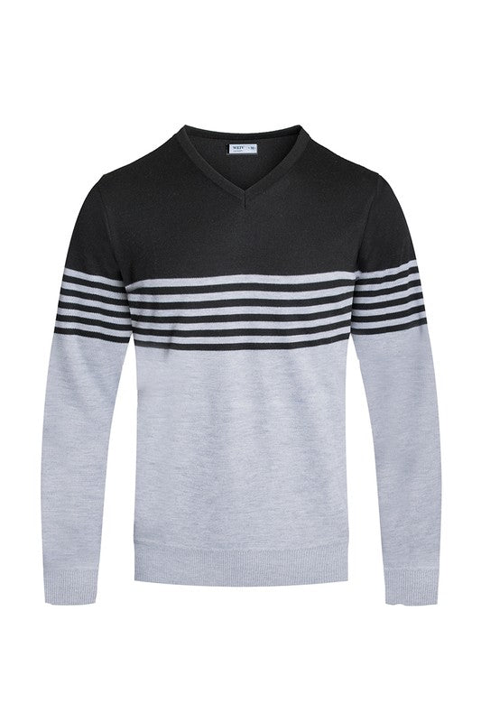 Weiv Mens Knit VNeck Pullover Sweater BLACK S by WEIV | Fleurcouture