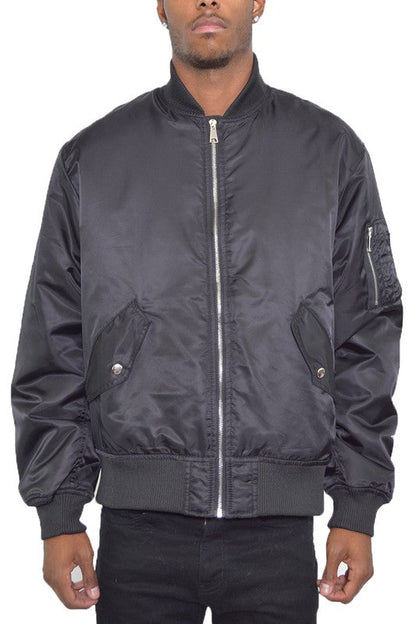 Weiv Mens Solid Padded Bomber Jacket BLACK S by WEIV | Fleurcouture