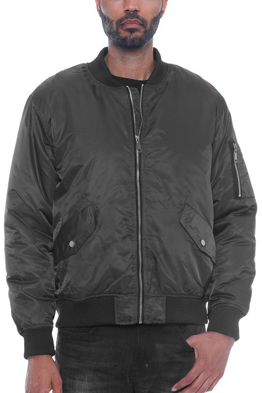 Weiv Mens Solid Padded Bomber Jacket BLACK S by WEIV | Fleurcouture