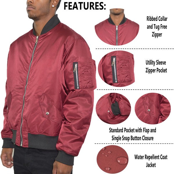 Weiv Mens Solid Padded Bomber Jacket by WEIV | Fleurcouture