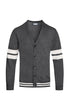 Weiv Mens Two Stripe Button Cardigan GREY S by WEIV | Fleurcouture