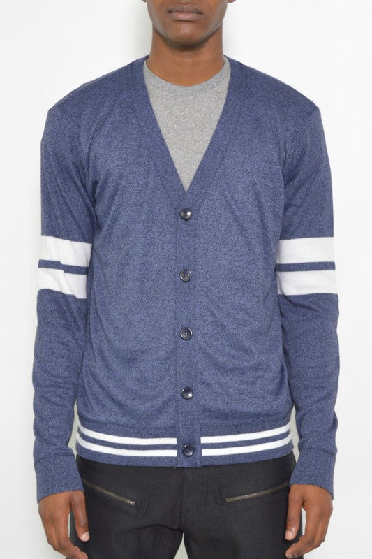 Weiv Mens Two Stripe Button Cardigan by WEIV | Fleurcouture