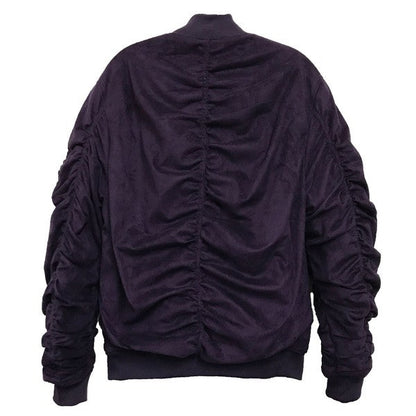 Weiv Mirosuede Scrunched Bomber Jacket by WEIV | Fleurcouture