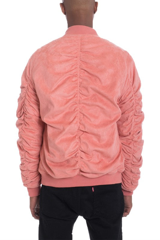 Weiv Mirosuede Scrunched Bomber Jacket by WEIV | Fleurcouture