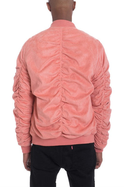 Weiv Mirosuede Scrunched Bomber Jacket by WEIV | Fleurcouture