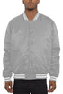 Weiv Polyester Solid Varsity Jacket GREY S by WEIV | Fleurcouture