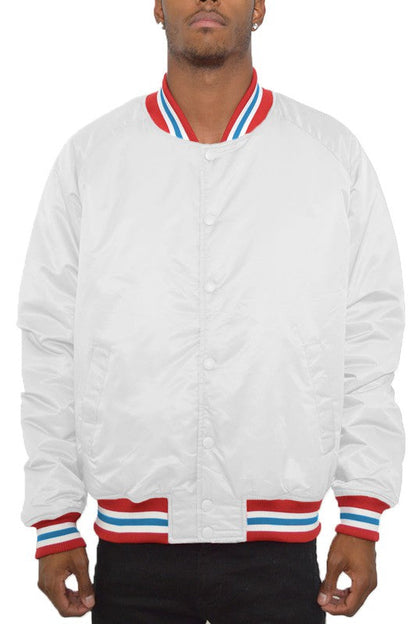 Weiv Polyester Solid Varsity Jacket WHITE S by WEIV | Fleurcouture