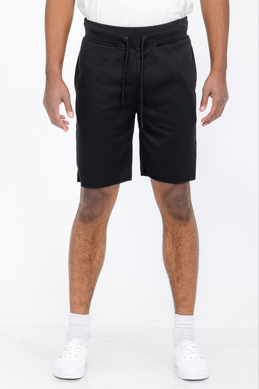 WeRaw Cut Sweat Shorts BLACK S by WEIV | Fleurcouture