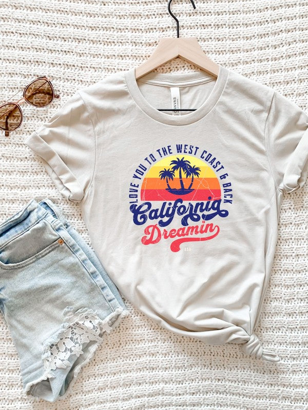 West Coast California Dreamin Graphic Tee Heather Dust L by Ocean and 7th | Fleurcouture