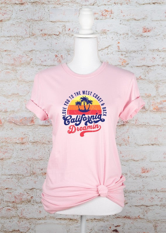 West Coast California Dreamin Graphic Tee PInk L by Ocean and 7th | Fleurcouture