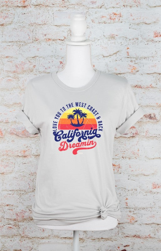 West Coast California Dreamin Graphic Tee Silver L by Ocean and 7th | Fleurcouture