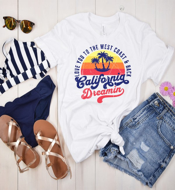 West Coast California Dreamin Graphic Tee White L by Ocean and 7th | Fleurcouture